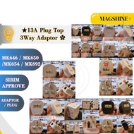 13A Plug Top & 3 way Adaptor // Sirim Approved // MK646 / MK650 / MK654 / MK692