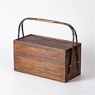 MMLLZEL Small Basket Food Box Spring Picnic Hanfu Woven Chinese Antique Tea Moon Cake Packaging Tea Set Storage Box