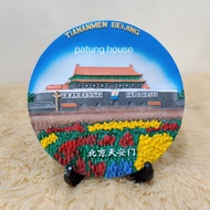 Chinese Tiananmen Beijing Souvenir Display Plate