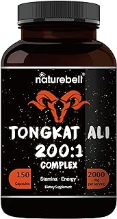 Tongkat Ali 200:1 as Long Jack Extract (Eurycoma Longifolia), 1000mg Per Serving, 120 Capsules, Supports Energy, Stamina and Immune System for Men and Women, Indonesia Origin, Non-GMO