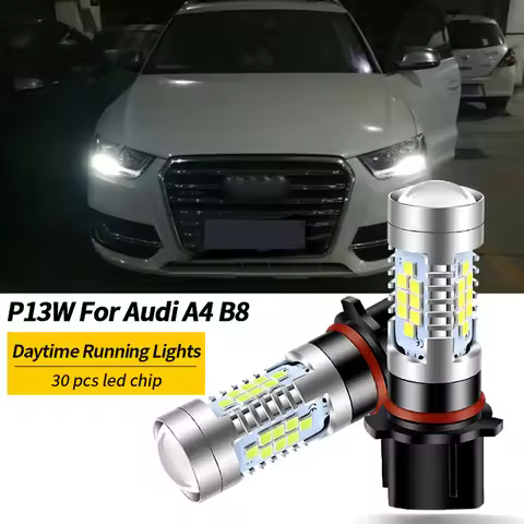 2PCS Auto P13W LED Error Free Canbus 30SMD-3030 SH24W LED Bulbs For 2008-2012 Audi A4 Q5 Daytime Run