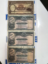 香港上海滙豐銀行5圓及10圓紙幣大棉胎（一套四張）