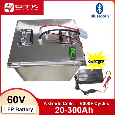 Waterproof 20S 60V 50Ah 60Ah 80Ah 100Ah 150Ah 200ah 300Ah Lifepo4 lithium battery pack Bluetooth BMS