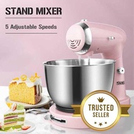 Stand Mixer Food Mixer Kitchen Electric Mixer Dough Mixer with 3.2L Stainless Steel Bowl Dough Hook Beater (Pink)