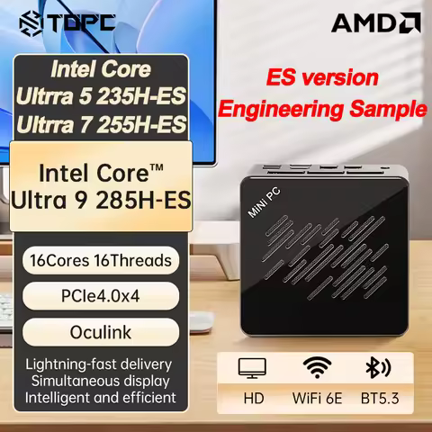 TOPC Intel Core Ultra 5 235H-ES/Ultra 7 255H-ES/Ultra 9 285H-ES Gaming Computer 2*DDR5 2*M.2 2280 SS