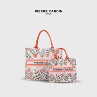 Pierre Cardin Women's Orange Floral Canvas Tote Bag