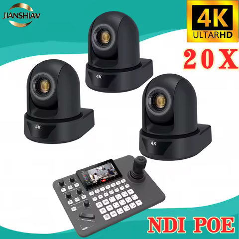 4K NDI PTZ Camera 1-4pcs 20X Optical Zoom Video Conference Camera for Church Business Meeting 1contr