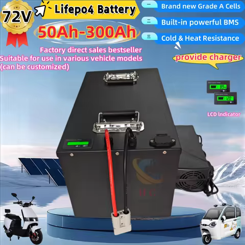 HC_72V 200Ah Lithium Battery 50Ah 70Ah 90Ah 100Ah 150Ah 180Ah 300Ah Lifepo4 Batteria for 3000W 7000W