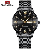 Terlaris! Jam Tangan Analog Date Pria VAVAVOOM 2461 Stainless Steel