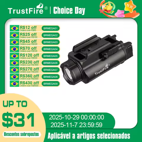 Trustfire GM35 Tactical LED Flashlights Mini Pistol Lights 1350Lumens USB Rechargeable Quick Release