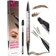 iMethod 4D Brow Pen, 2-in-1 Eyebrow Pencil with Waterproof Microblading and Dual-Ended Eyeliner Brus