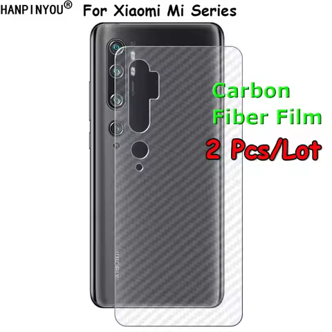 2 Pcs/Lot For Xiaomi Redmi Mi Note 10 8 8T 7 7S A3 K30 9 9T Lite Pro 3D Transparent Back Carbon Fibe