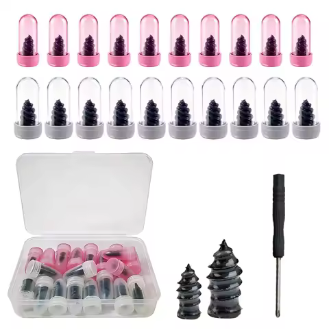 20PCS Rubber Self-tapping Screws For Tire Repair Silicone Car Screw Tyre Plug Repair Rubber Cement S
