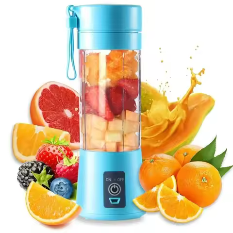 Portable Fruit Juice Blender Cup USB Electric Mini Juicer Blender Portable Blender Juice Cup Six Bla