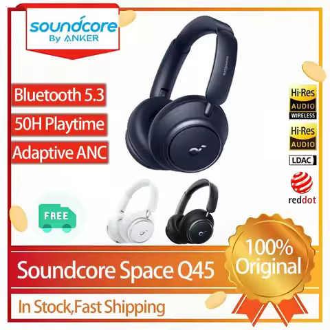 Anker Soundcore Original Space Q45 Head Mounted Wireless Active Noise Cancelling Bluetooth Earphones