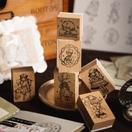 PROMO Stempel Dekorasi Anak Perempuan Bunga Antik Stempel Karet Kayu A