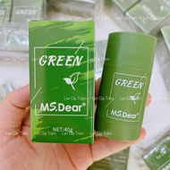 Ms.dear Green Tea Clay Masking Stick Green Tea Powder Reduces Oil Alkaline Acne, 40g