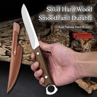God Blade Pisau Lapah Outdoor Blade Knifewith Leather Sarung and Wood Handle Meat Slice Jenis Pisau 