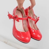 Girl's High Heel Shoes Glossy Children's Leather Shoes Fashion Spring Autumn Kids Princess Dress Sho