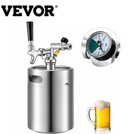5L mini keg Pressurized Beer Keg System Stainless Steel Mini Growler Keg Adjustable Beer Tap Faucet 