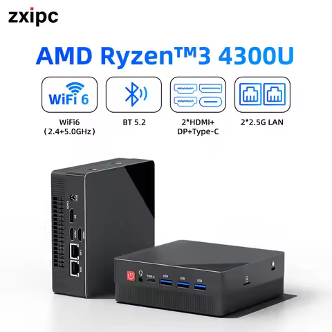 ZXIPC Ryzen 3 4300U New Mini PC Windows 11 Pro 32GB 1TB DDR4 WIFI6 BT5.2 Dual Channel Desktop PC for