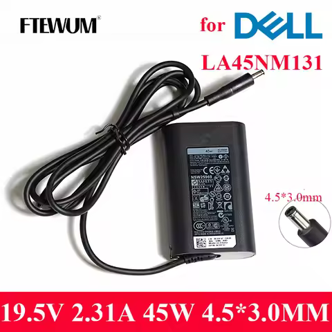 Laptop Adapter 4.5*3.0mm 19.5V 2.31A 45W Charger for Dell LA45NM131 DA45NM131 XPS 11 12 13 9350 Insp