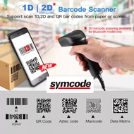 Symcode MJ1400 Bluetooth/ 2.4G Wireless/ USB Wired 1D  2D QR Code Barcode Scanner