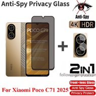 Full Cover Curved Screen Private Tempered Glass For Xiaomi Mi Poco C71 2025 Mi Poco C71 C 71 C61 Pro