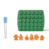 FAIS DU Christmas Chocolate Candy Molds 3D Snowflake Snowman Xmas Tree Cane Silicone Mold DIY Cake D