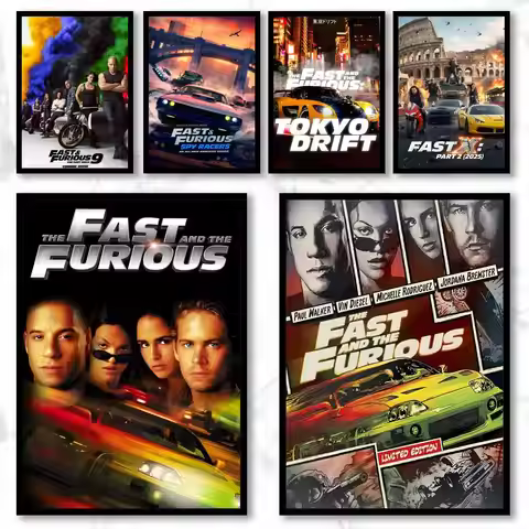 Movie F-Fast & Furious Poster Graffiti Art Posters, Chic Wall Decor for Home, Studio, Office & Coffe