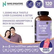 Milk Thistle Extreme 1200mg – Liver Cleanse & Detox Supplement w/ Schisandra Berry (120 Caps)