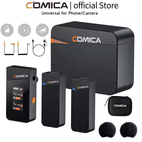 Comica Vimo C 2.4G Mini Wireless Lapel Microphone with Charging Case, for Smartphone Camera Podcast 