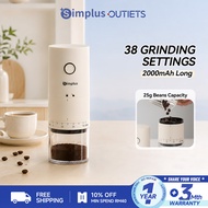 【NEW】Simplus Low-Noise Electric Coffee Grinder | 38 Grind Settings | 25g Bean Wadah | 2000mAh Batter