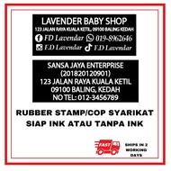 Rubber Stamp Syarikat Cop Getah Bisnes Company Jawatan Perniagaan Business Chop SSM Address