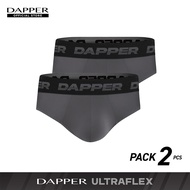 DAPPER แพ็ค 2 ชิ้น กางเกงชั้นในชาย Dapper Ultraflex ทรง Briefs สีเทา
