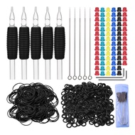 ATOMUS Complete Coil Tattoo Machine Supply Kit for Beginners 3RL Tattoo Needles Grip Rubber Ring Ban