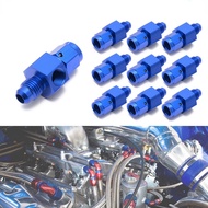 10PCS Blue Female/Male With 1/8" NPT Side Port Oil/Fuel Pressure AN4-AN4 Fitting Adapter Aluminum