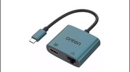 Onten Type-C (USB-C) to HDMI 4K@60Hz + RJ45 HD Video Adapter 高清視頻轉换器 UC288