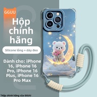 Ốp lưng GGUU cho iPhone 16Promax/16/17 bằng silicon có dây đeo