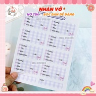Pastel Pretty Bow Notebook Labels, Bright Coquette Purple Stickers.