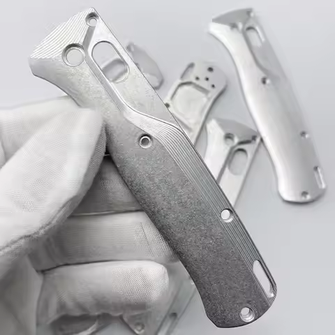 3 Colors Stonewash / Sandblasting Aluminium Handle Scales For Benchmade Bugout 535 Knife Replace Acc