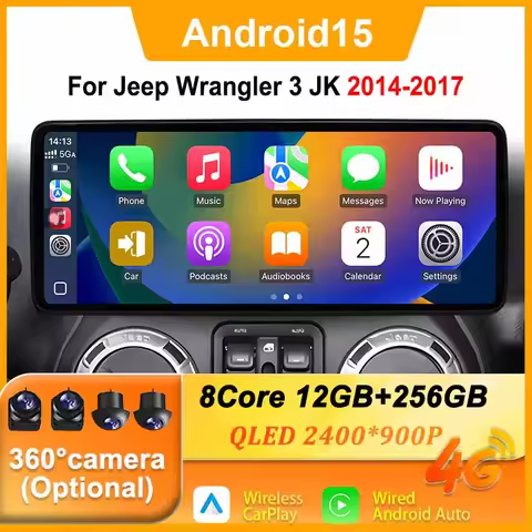 12.3'' For Jeep Wrangler 3 JK 2014-2017 Android Screen Autoradio WIFI GPS Navigation Multimedia Play