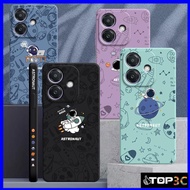 Casing OPPO A3X 5G/A3 Pro 5G/A38/A18/A58/A60/A78 5G Cartoon Planet Astronaut Illustration Silicone P