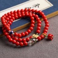 天然原礦硃砂精品紅砂三圈手鏈 硃砂含95%以上