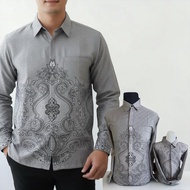 KEMEJA Batik Pria Warna ABU SILVER LAKSAMANABatik ABU SILVER Kemeja Batik Pria Couple Ayah dan Anak