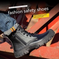 Safety Shoes Safety Boots Steel Toe-toe Steel Plate Anti-smashing Anti-piercing Electric Welder Shoes Anti-scalding High-top Combat Boots Soft-soled Safety Protective Shoes Anti-sm