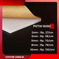 akrilik potongan / akrilik putih susu / akrilik per cm / lembaran acry