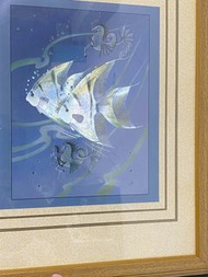 免運費 free shipping vintage wall hang Pterophyllum fish light and shadow effect picture Feng Shui display home decor 早期 光影 立體 掛框 掛畫 相框 神仙魚 魚 風水 擺飾 復古 時尚 居家 櫥窗 擺飾