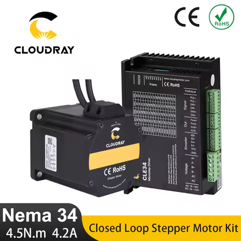 Cloudray Nema 34 Closed Loop Stepper Motor Driver Kit With Encoder 4.5N.m 4.2A+ VAC/VDC CLE34 For 3D