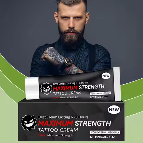 20g Maximum Strength Tattoo Cream, 6-8 Hours Long-Lasting Formula, Pre-Permanent Makeup & Piercing S